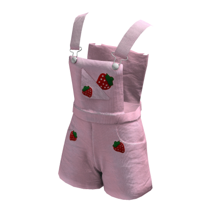Pink Strawberry Short Overalls thumbnail
