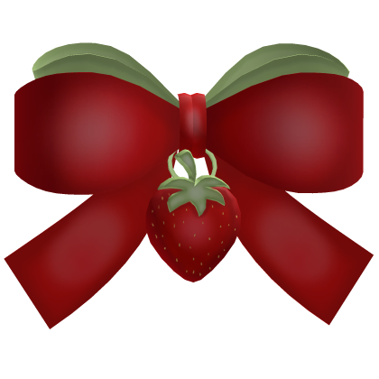 Cute Strawberry Bow Clip ꒰Red꒱ Roblox item