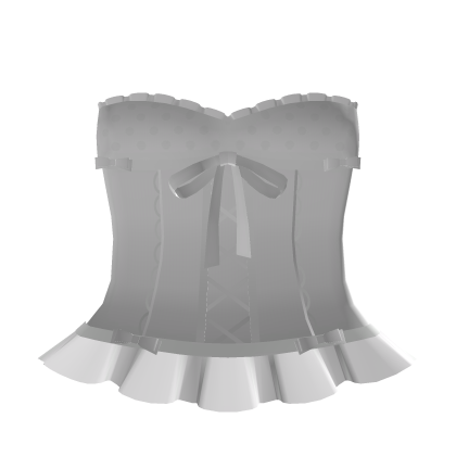cute white polka dot corset dress Roblox item