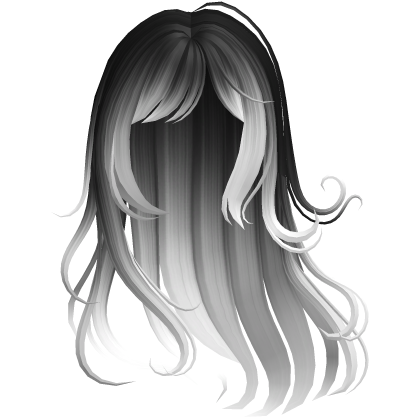 windswept swirly long flowy anime hair black/white Roblox item