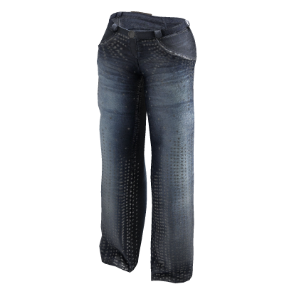 Washed Out Straight Embellished Denim Jeans (Blue) thumbnail