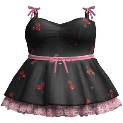 Cherry Ribbon Mini Dress