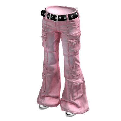 Pink Low Rise Y2K Flared Denim
