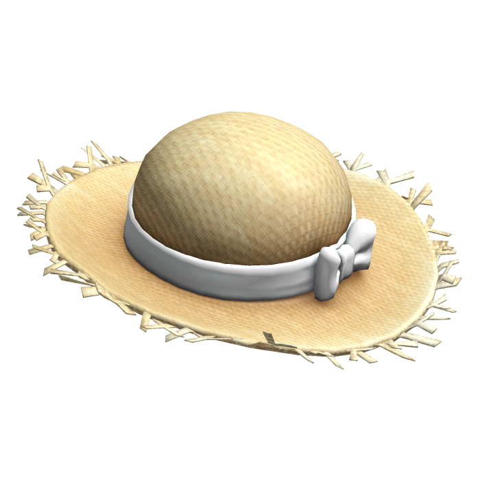 Straw Hat with White Bow