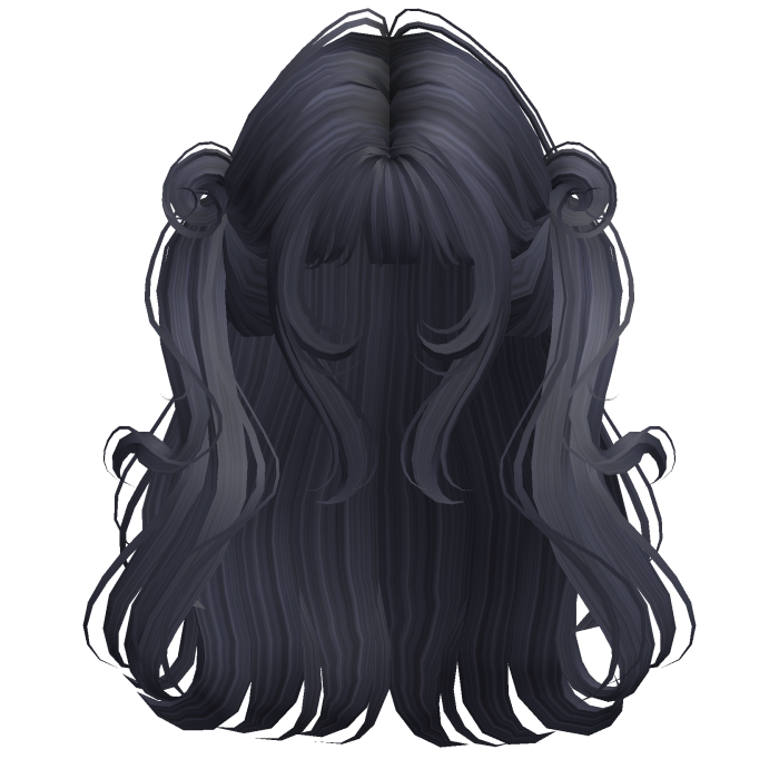 Dark Blue Cute Girly Twirly Pigtails