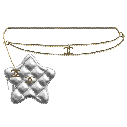 White Cstar Quilted Waist Bag Gold Roblox item