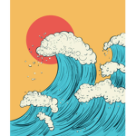 leaves from the waves
