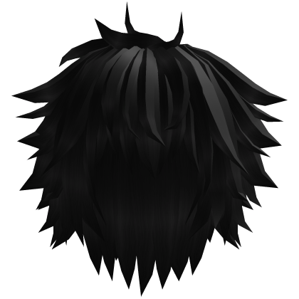 Black Long Spiky Fluffy Messy Rockstar Hair