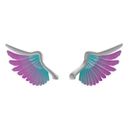 Cute Blue Pink Sparkling Angel Wings (Addon)