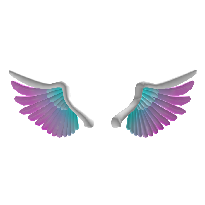 Cute Blue Pink Sparkling Angel Wings (Addon)