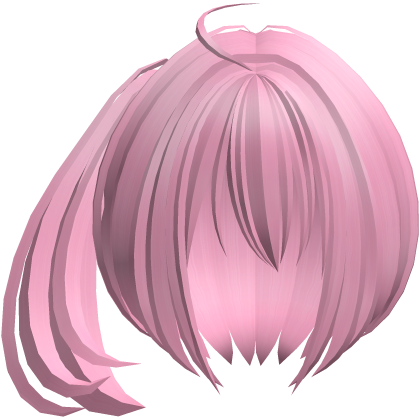 2000s moe short fluffy side pony hot pink