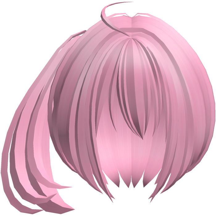 2000s moe short fluffy side pony hot pink