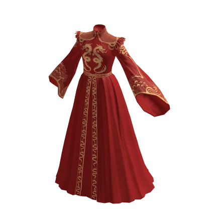 Red and gold dragon empress dress | Roblox Item - Rolimon's