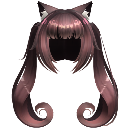 Neko Chocola Swirl Twintails Cat Ears Brunette Roblox item
