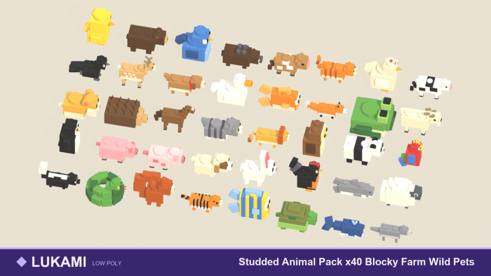 Studded Animal Pack x40 Blocky Farm Wild Pets preview 1