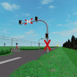 German railroad crossing icon
