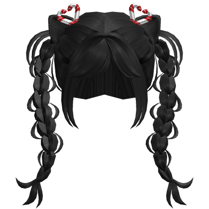Black Hair w Heart Clips