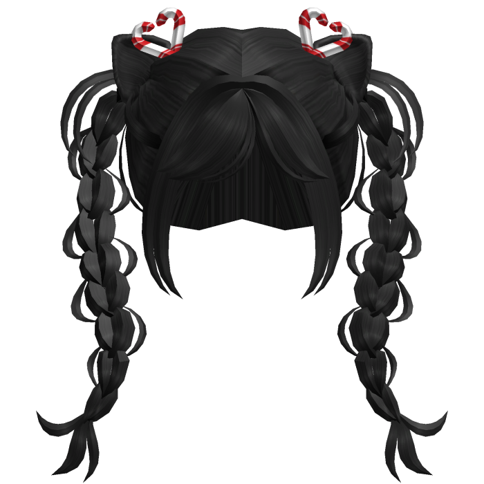 Black Hair w Heart Clips
