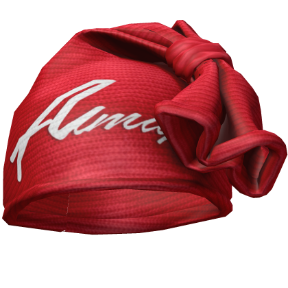 Red & White Knotted Wrap Cap Beanie