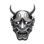 [PBR] Monochrome Hannya, Japanese traditional mask