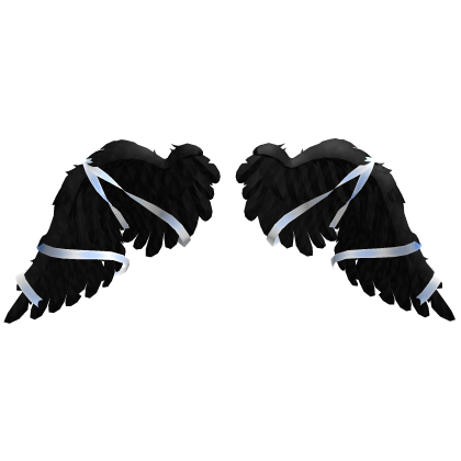 Ribboned Wings Black Blue Roblox item
