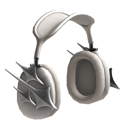 White Y2K Over-Ear Silver Star Headphones Roblox item
