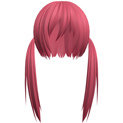 hot pink razor cut low pigtails