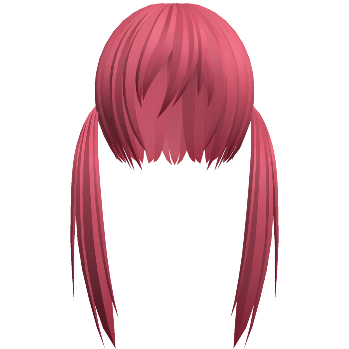hot pink razor cut low pigtails