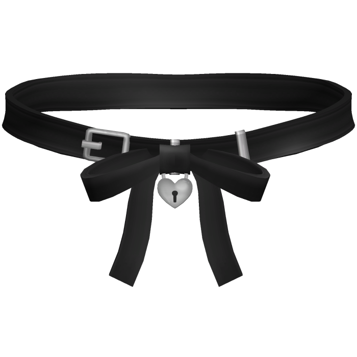 <҂3 : black collar with bow & heart locket ( 1.0 )