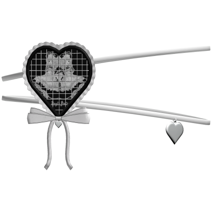 White Moe Gothic Emo Eyepatch w Bow Low / Chibi