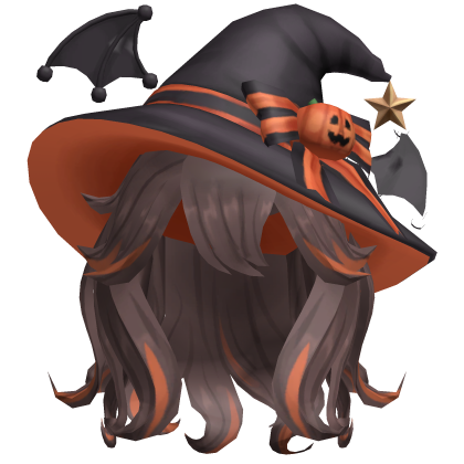 Halloween anime brown hair with hat 