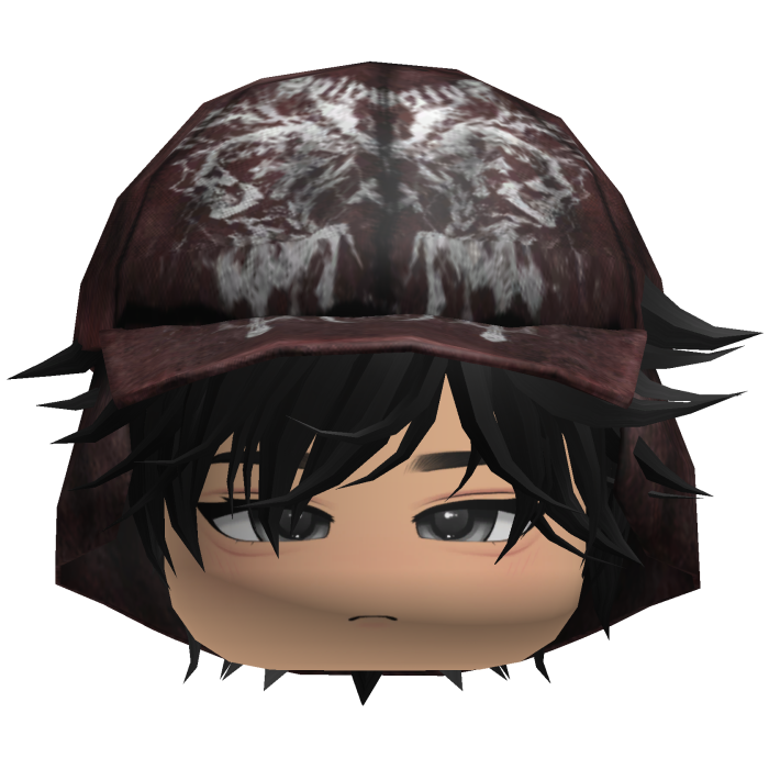 Emo Anime Spikey Boy Hair w/ Red Hat (Black)