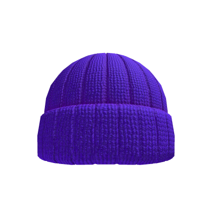 Deep Indigo Purple Ribbed Winter Beanie