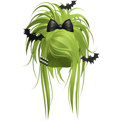 Gothic Bat Spiky Updo W/ Bow In Lime Green Roblox item