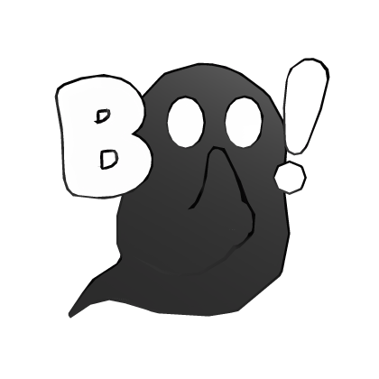 Black BOO! Ghost - Cute Halloween