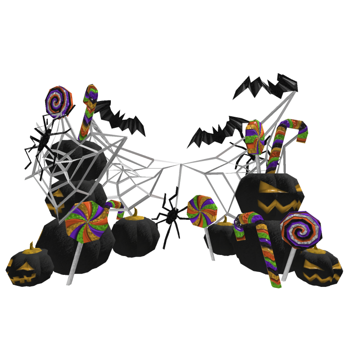 Black Halloween Pumpkin Bat Spider White Web Candy