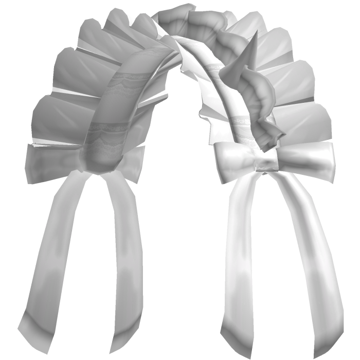 cute white ruffled maid headdress w horns
