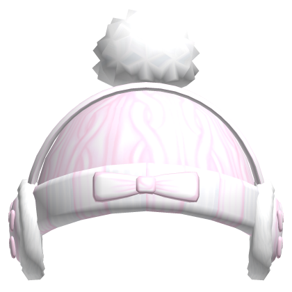 Cute Cozy Winter Beanie w Ear Muffs in Light Pink