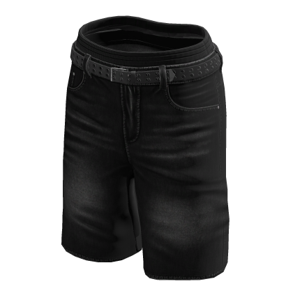 Baggy Jorts with Belt (Black)