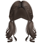 Preppy Braided Curly Low Pigtails in Brown