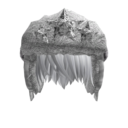 White Ushanka w/ Silver Stars & White Emo Hair Roblox item