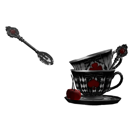 Emo Gothic Teacup and Spoon Red