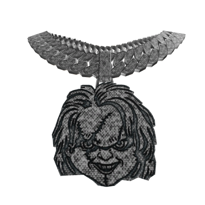 Chucki doll chain iced out silver w cuban link thumbnail