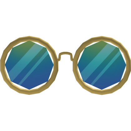 Octagon Glasses Blue Gold