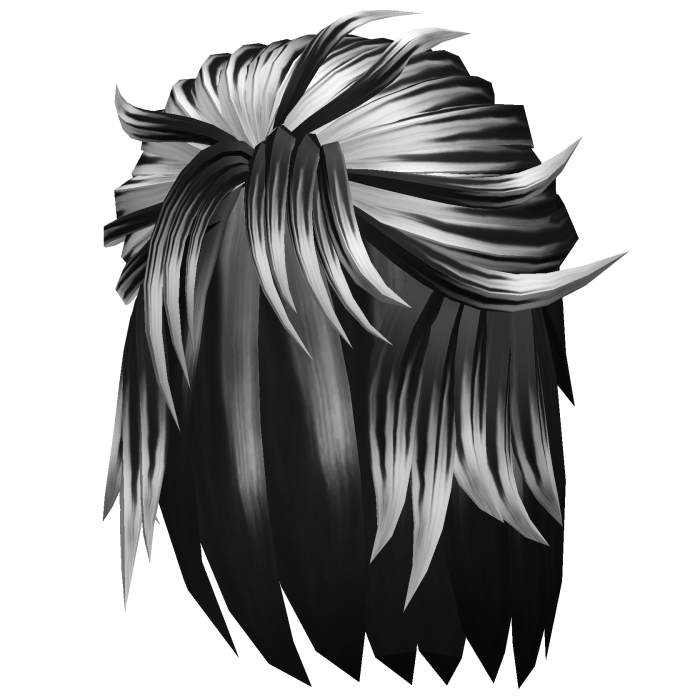 messy black and white samurai anime hair