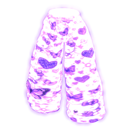 Purple  Kitty Emissive Glowing Pants