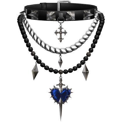Layered Goth Heart Necklace