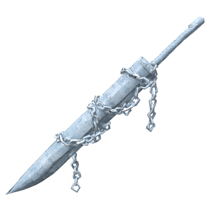 Light Blue Horror Great Sword with Chains
