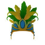 Green and yellow Feather Carnival Tiara