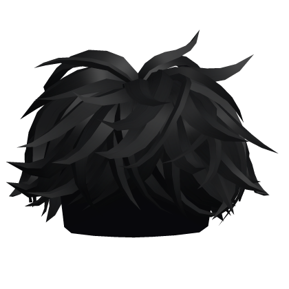 Black Fluffy Middle Swept Hair Roblox